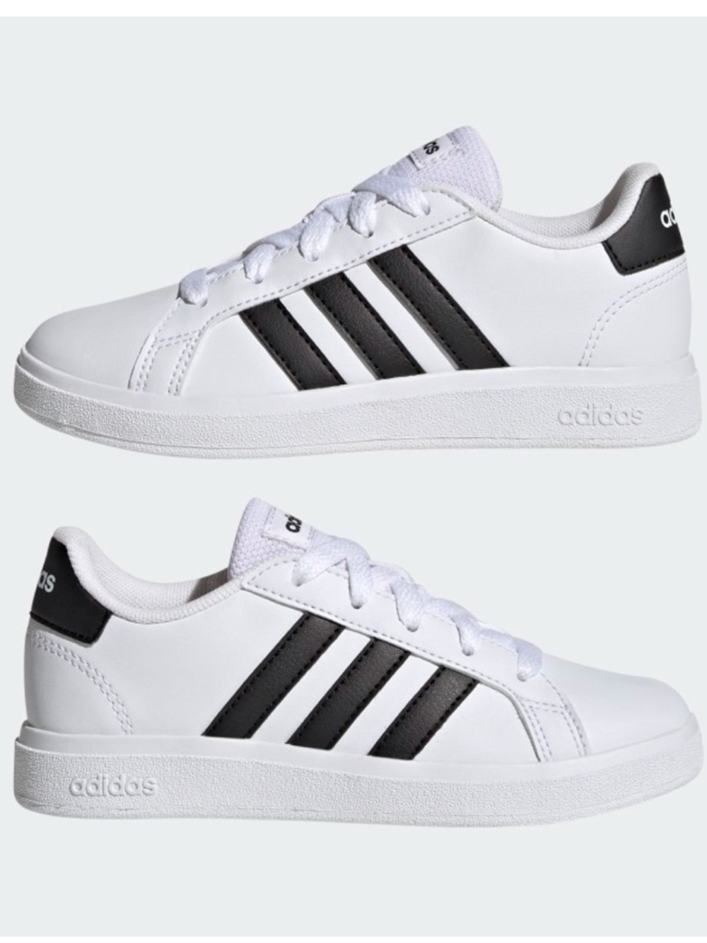 Adidas NWT Grand Court 2.0 white & black shoes boys 4